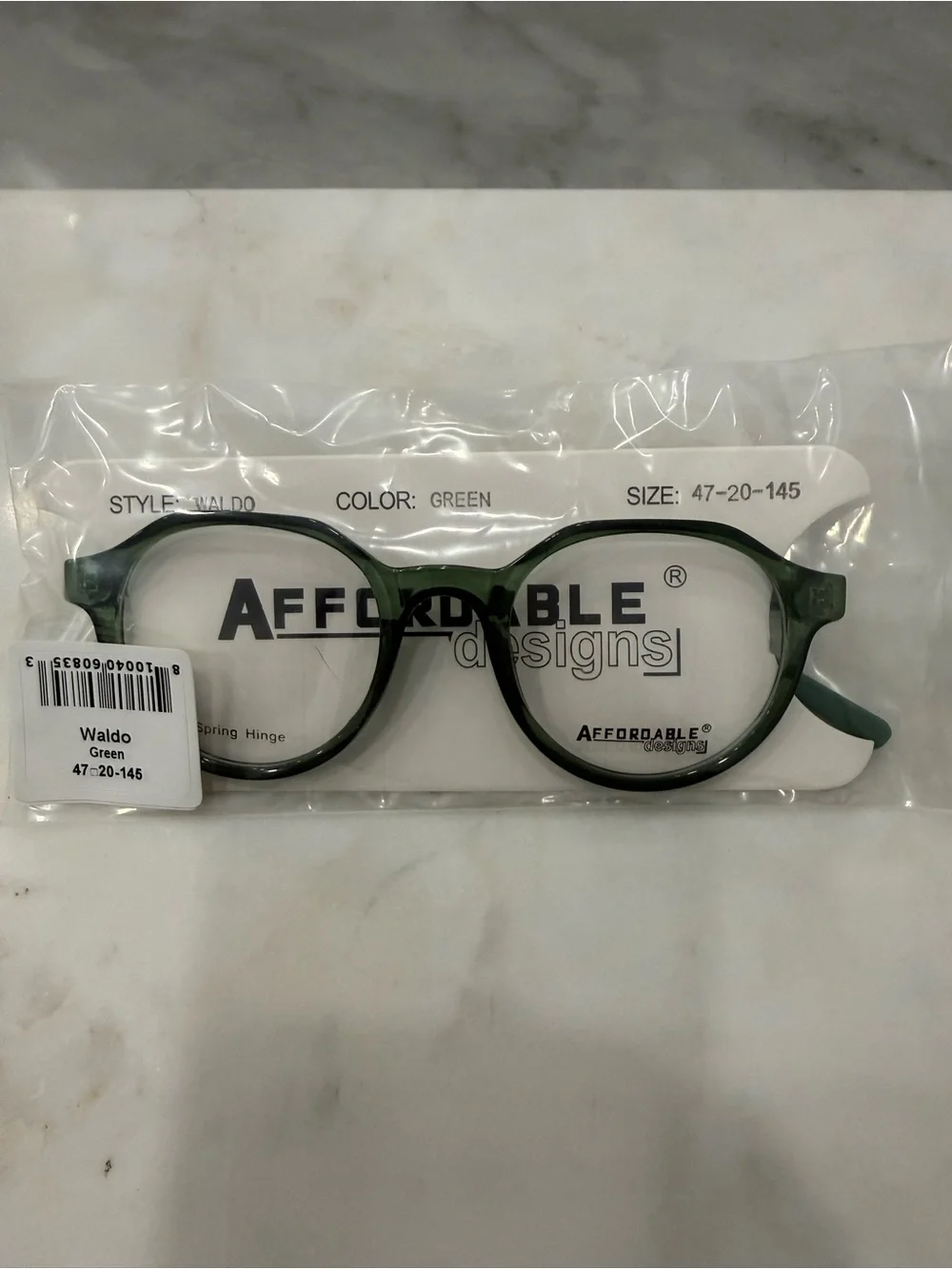 Affordable Design Waldo Green Eyeglasses Frame